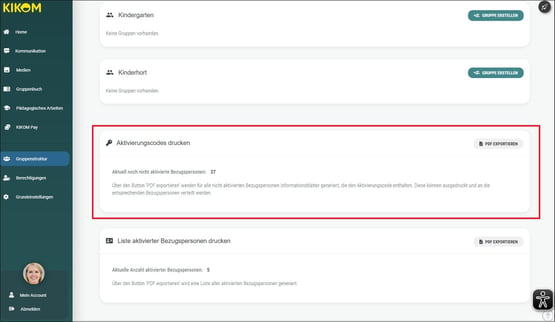 3 Aktivierungscodes drucken