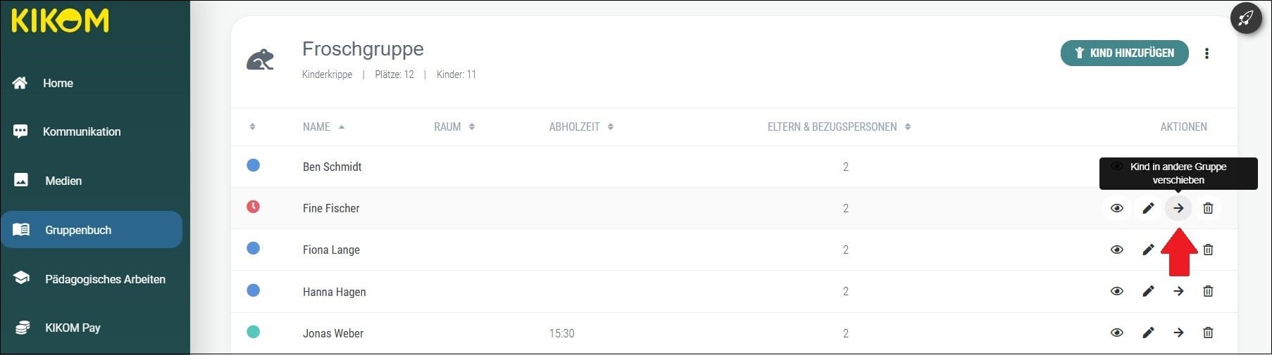 5 Gruppe verschieben