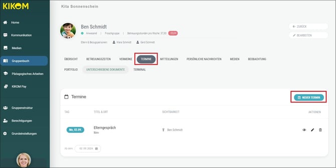 9 Gruppenbuch Termine
